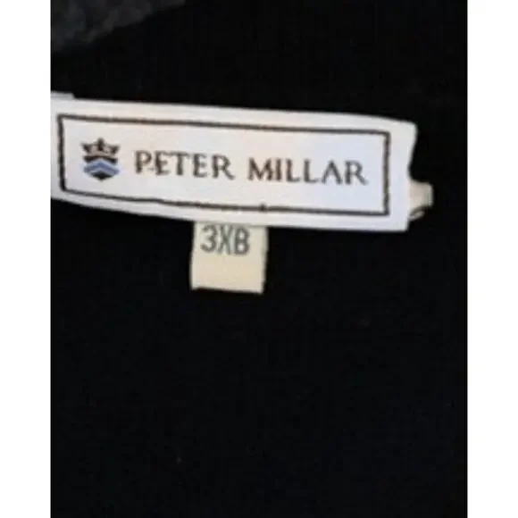 Peter Millar 100% Pure Cashmere Black/White Argyle Long Sleeve Men's Sweater